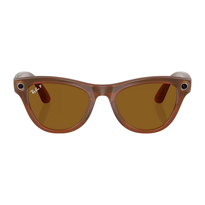 Óculos Ray-Ban ꟾ Meta Skyler Shiny Caramel Brown M - BR Metaverso