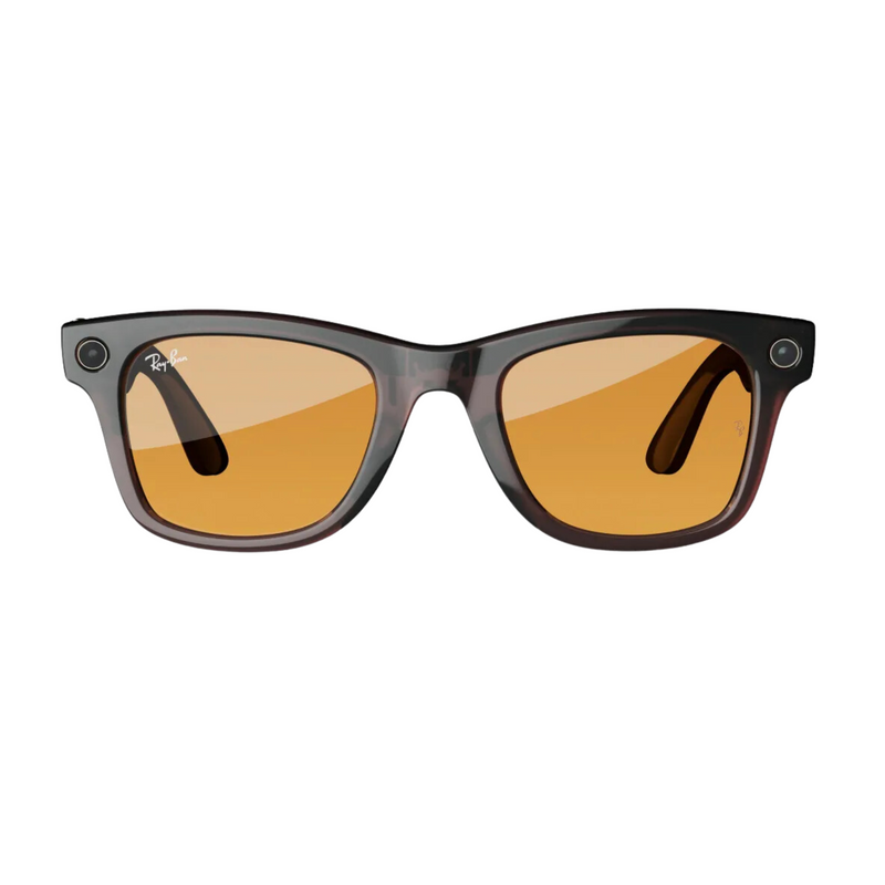 Ray-Ban Meta Wayfarer - Shiny Rebel Black Transparent Amber - BR Metaverso