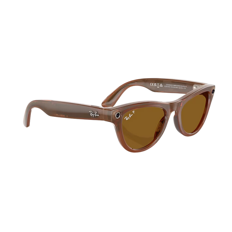 Óculos Ray-Ban ꟾ Meta Skyler Shiny Caramel Brown M - BR Metaverso